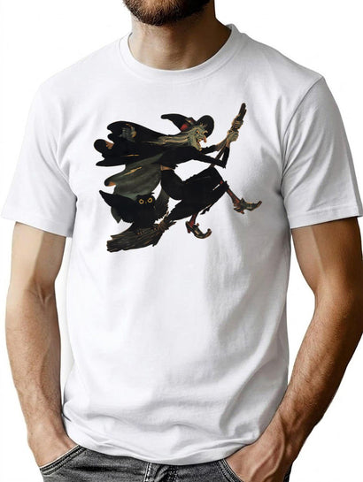 452 Witch On A Broom T-Shirt for Men & Women, T-Shirts Graphic Tee - Black