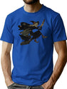 452 Witch On A Broom T-Shirt for Men & Women, T-Shirts Graphic Tee - Blue
