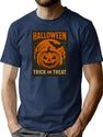 454 Vintage Halloween Pumpkin Trick Or Treat Retro Design T-Shirt for Men & Women, T-Shirts Graphic Tee - Navy
