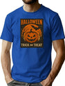 454 Vintage Halloween Pumpkin Trick Or Treat Retro Design T-Shirt for Men & Women, T-Shirts Graphic Tee - Blue