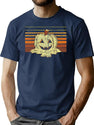 459 Retro Halloween (Jack-O-Lantern Version) T-Shirt for Men & Women, T-Shirts Graphic Tee - Navy