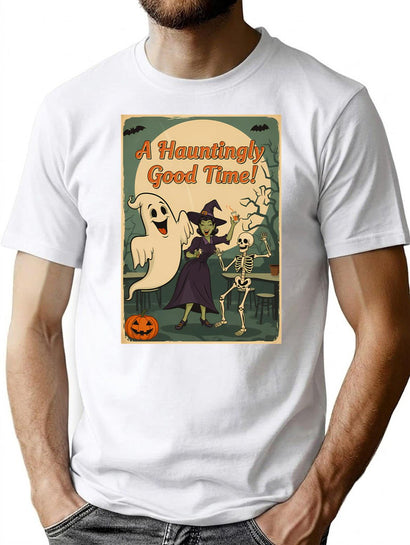 464 Retro Halloween Dance Party Design T-Shirt for Men & Women, T-Shirts Graphic Tee - Black