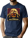 471 Vintage Halloween Poster T-Shirt for Men & Women, T-Shirts Graphic Tee - Navy