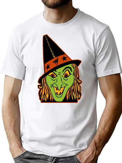 478 Vintage Halloween Witch T-Shirt for Men & Women, T-Shirts Graphic Tee - Black