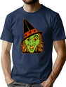 478 Vintage Halloween Witch T-Shirt for Men & Women, T-Shirts Graphic Tee - Navy