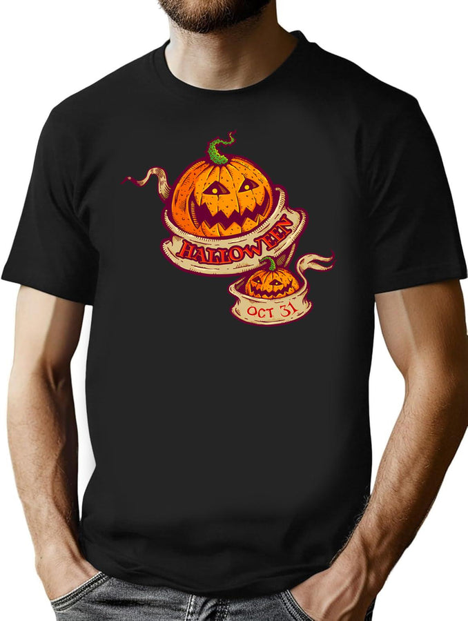 479 Halloween Pumpkins T-Shirt for Men & Women, T-Shirts Graphic Tee - Black