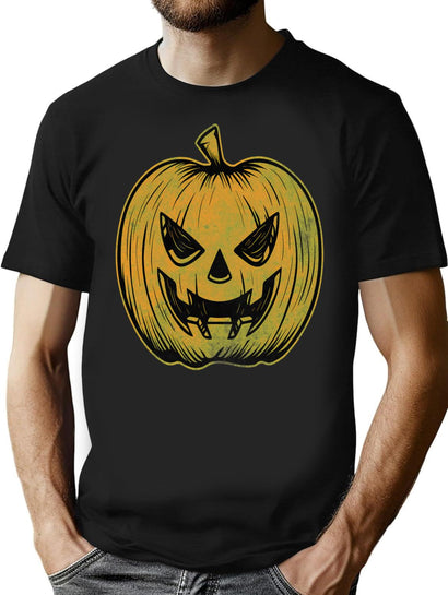 486 Distressed Jack O Lantern T-Shirt for Men & Women, T-Shirts Graphic Tee - Black