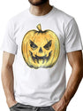 486 Distressed Jack O Lantern T-Shirt for Men & Women, T-Shirts Graphic Tee - White