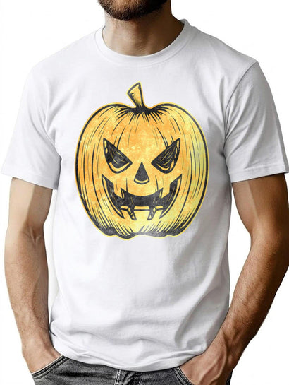 486 Distressed Jack O Lantern T-Shirt for Men & Women, T-Shirts Graphic Tee - Black
