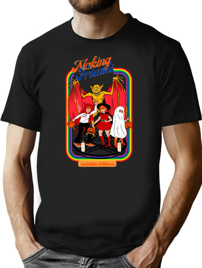 487 The Importance Of Making Friends T-Shirt for Men & Women, T-Shirts Graphic Tee - Black