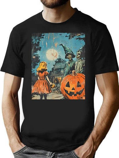 494 Vintage Halloween Witch Tale T-Shirt for Men & Women, T-Shirts Graphic Tee - Black