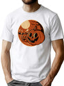 5 Vintage Halloween Pumpkin Scene T-Shirt for Men & Women, T-Shirts Graphic Tee - White