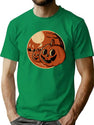 5 Vintage Halloween Pumpkin Scene T-Shirt for Men & Women, T-Shirts Graphic Tee - Green