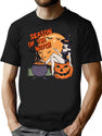 500 Season Of The Witch - Vintage Halloween Pin-Up Design T-Shirt for Men & Women, T-Shirts Graphic Tee - Black