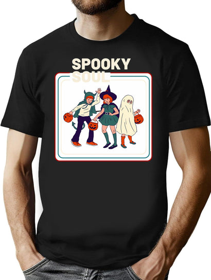 501 Spooky Soul Sticker T-Shirt for Men & Women, T-Shirts Graphic Tee - Black