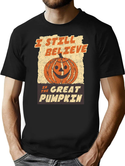 504 The Great Pumpkin T-Shirt for Men & Women, T-Shirts Graphic Tee - Black