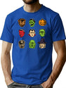 507 Halloween Monsters T-Shirt for Men & Women, T-Shirts Graphic Tee - Blue