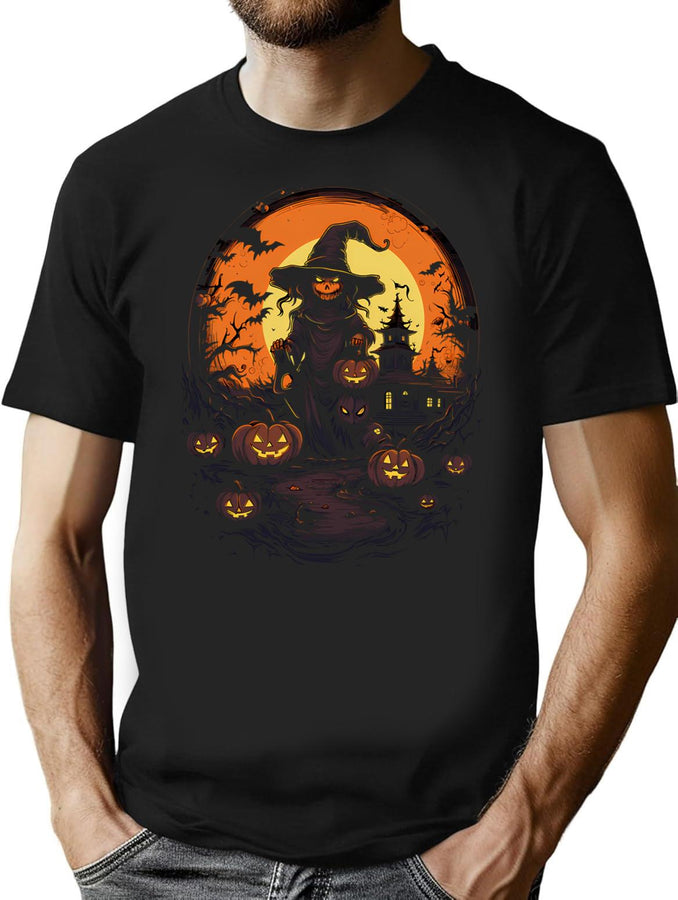 514 Bewitching Beauty Halloween Witch T-Shirt for Men & Women, T-Shirts Graphic Tee - Black