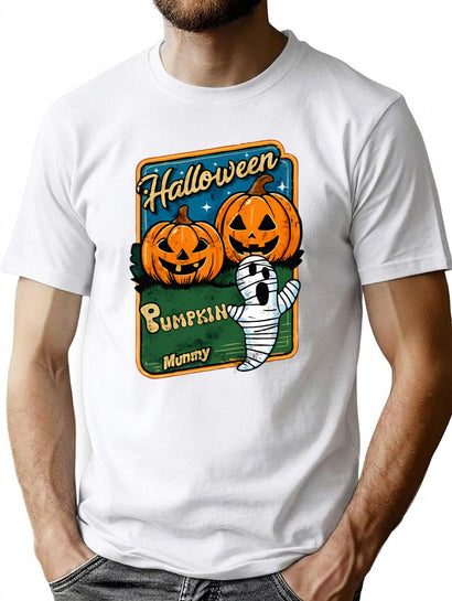 525 Happy Halloween Pumpkin T-Shirt for Men & Women, T-Shirts Graphic Tee - Black