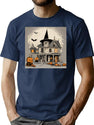 526 Halloween House T-Shirt for Men & Women, T-Shirts Graphic Tee - Navy