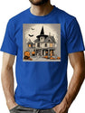 526 Halloween House T-Shirt for Men & Women, T-Shirts Graphic Tee - Blue
