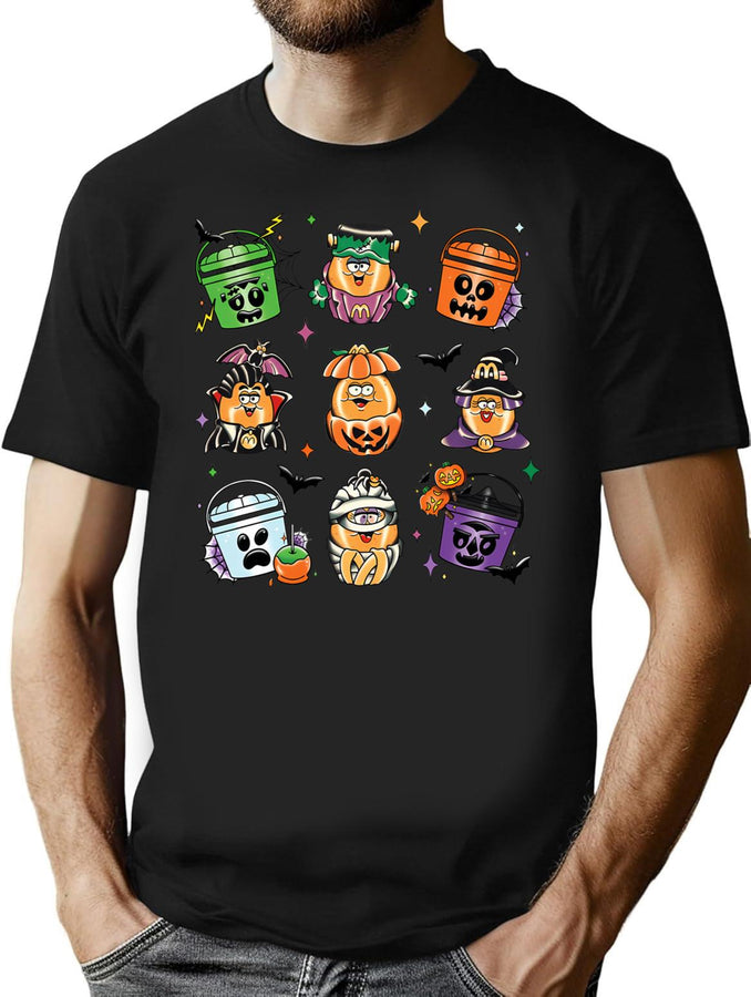 536 90S Halloween Nuggets T-Shirt for Men & Women, T-Shirts Graphic Tee - Black