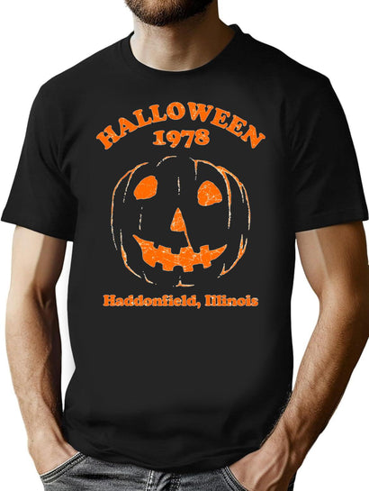 539 Halloween 1978 Holiday Spooky Myers Pumpkin Haddonfield Classic T-Shirt T-Shirt for Men & Women, T-Shirts Graphic Tee - Black