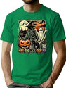 546 Vintage Halloween Witch Ghost And Classic Pumpkin T-Shirt for Men & Women, T-Shirts Graphic Tee - Green