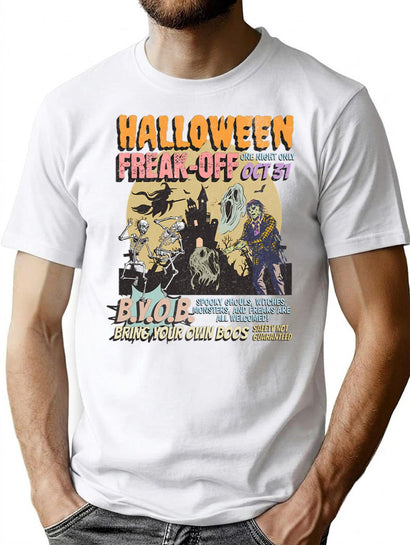 548 Vintage Halloween Monster Mash Shirt Retro Freak-Off Crewneck Cute Fall Shirt Spooky Halloween Top Fun Horror Style For Halloween Lovers T-Shirt for Men & Women, T-Shirts Graphic Tee - Black