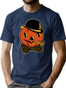549 Vintage Fancy Halloween Pumpkin Man T-Shirt for Men & Women, T-Shirts Graphic Tee - Navy