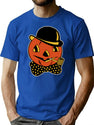 549 Vintage Fancy Halloween Pumpkin Man T-Shirt for Men & Women, T-Shirts Graphic Tee - Blue