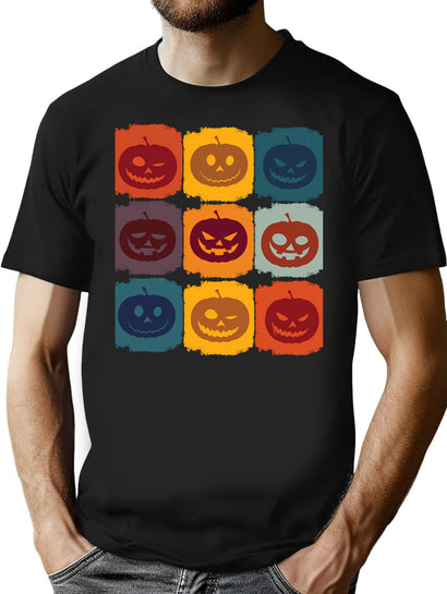 551 Funny Pumpkin Tshirt Retro Fall Lover Tee T-Shirt for Men & Women, T-Shirts Graphic Tee - Black