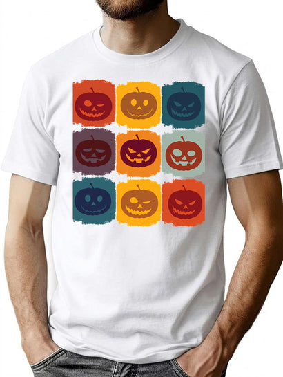 551 Funny Pumpkin Tshirt Retro Fall Lover Tee T-Shirt for Men & Women, T-Shirts Graphic Tee - Black