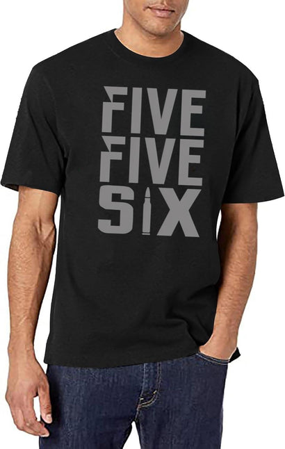 5.56 T-Shirt for Men & Women, T-Shirts Graphic Tee - Black