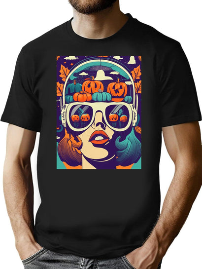 563 Retro Halloween Fusion T-Shirt for Men & Women, T-Shirts Graphic Tee - Black