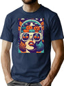 563 Retro Halloween Fusion T-Shirt for Men & Women, T-Shirts Graphic Tee - Navy