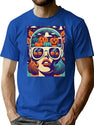563 Retro Halloween Fusion T-Shirt for Men & Women, T-Shirts Graphic Tee - Blue