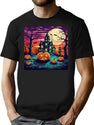 564 Retro Halloween Jack-O-Lanterns T-Shirt for Men & Women, T-Shirts Graphic Tee - Black