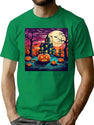 564 Retro Halloween Jack-O-Lanterns T-Shirt for Men & Women, T-Shirts Graphic Tee - Green
