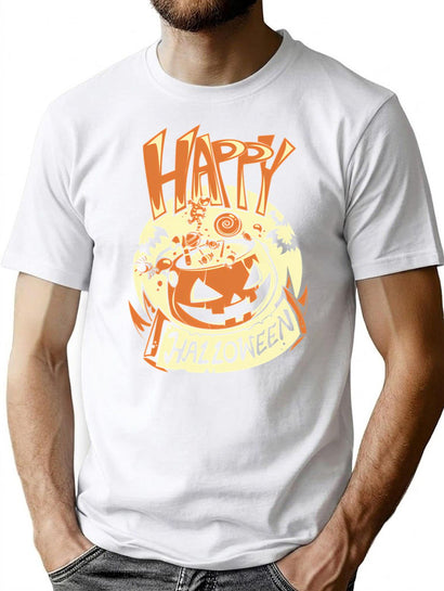 568 Happy Halloween T-Shirt for Men & Women, T-Shirts Graphic Tee - Black