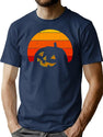 569 Vintage Retro Sunset Halloween Pumpkin I T-Shirt for Men & Women, T-Shirts Graphic Tee - Navy