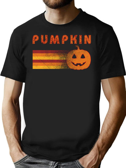 574 Vintage Retro Halloween Pumpkin T-Shirt for Men & Women, T-Shirts Graphic Tee - Black
