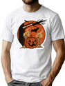 576 Halloween Scary Evil Pumpkin Funny Pumpkin Head T-Shirt for Men & Women, T-Shirts Graphic Tee - White