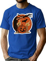 576 Halloween Scary Evil Pumpkin Funny Pumpkin Head T-Shirt for Men & Women, T-Shirts Graphic Tee - Blue