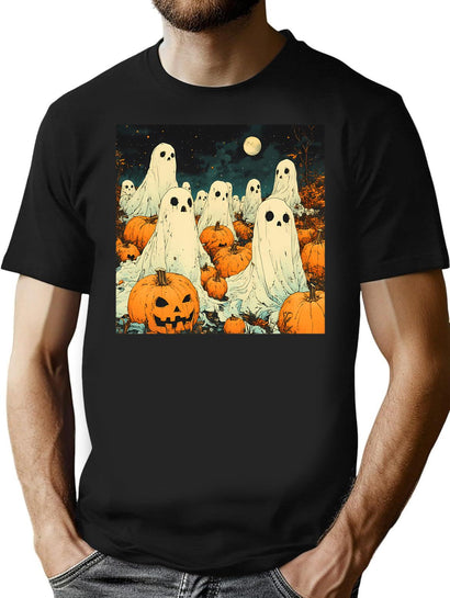 578 Halloween Vintage Ghosts T-Shirt for Men & Women, T-Shirts Graphic Tee - Black