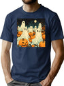 578 Halloween Vintage Ghosts T-Shirt for Men & Women, T-Shirts Graphic Tee - Navy