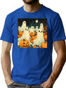 578 Halloween Vintage Ghosts T-Shirt for Men & Women, T-Shirts Graphic Tee - Blue