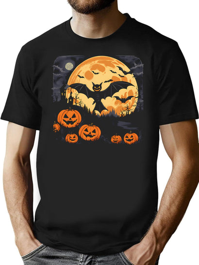 579 Bats In The Background Of The Moon T-Shirt for Men & Women, T-Shirts Graphic Tee - Black