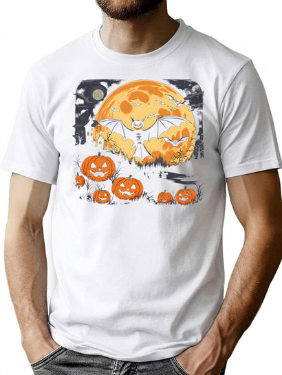 579 Bats In The Background Of The Moon T-Shirt for Men & Women, T-Shirts Graphic Tee - Black