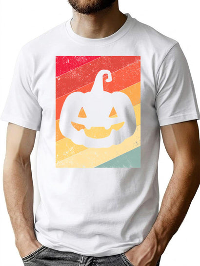 584 Vintage Halloween Pumpkin T-Shirt for Men & Women, T-Shirts Graphic Tee - Black